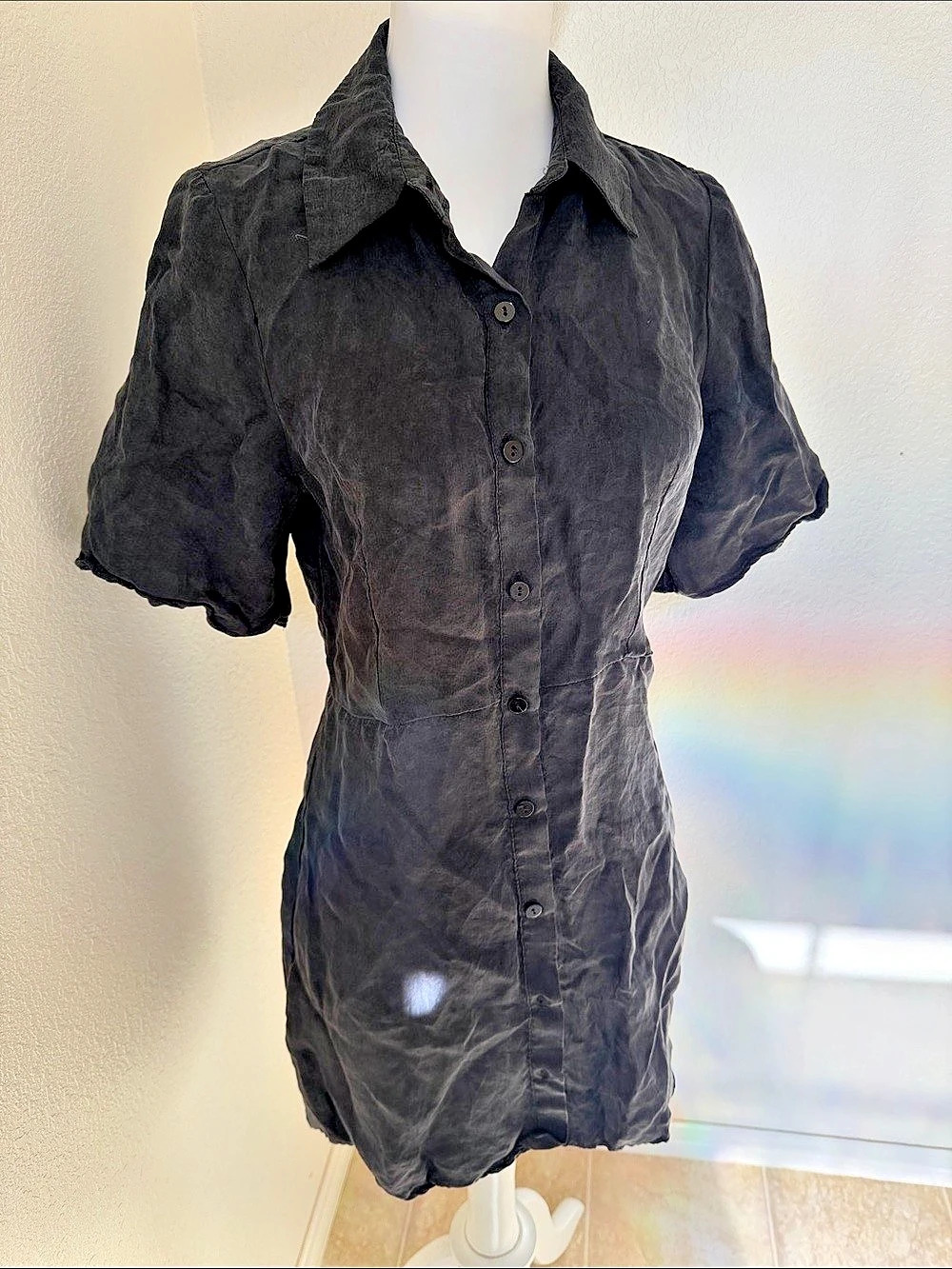 Zara Button Down tunic Black Size Small